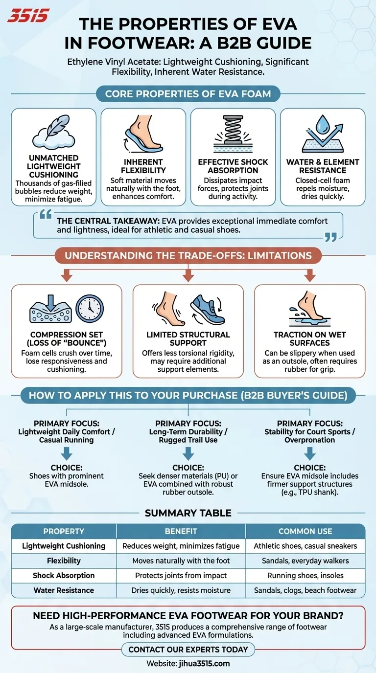 Quelles sont les propriétés de l'EVA dans les chaussures ? Un guide sur le confort léger et la durabilité Guide Visuel