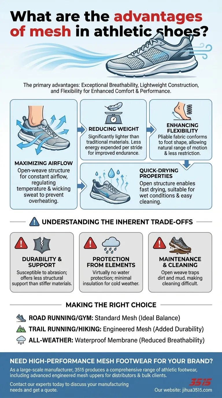 Quels sont les avantages du mesh dans les chaussures de sport ? Libérez des performances et un confort optimaux Guide Visuel