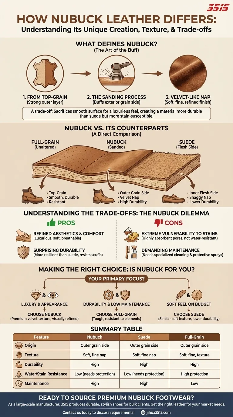 Comment le nubuck se distingue-t-il des autres types de cuir ? Un guide sur les matériaux luxueux et durables pour chaussures Guide Visuel