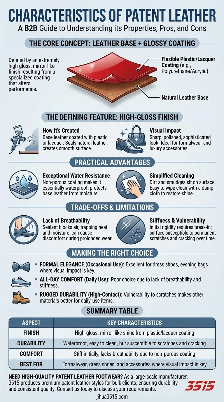 Quelles sont les caractéristiques du cuir verni ? Un guide de son attrait brillant et de ses compromis Guide Visuel
