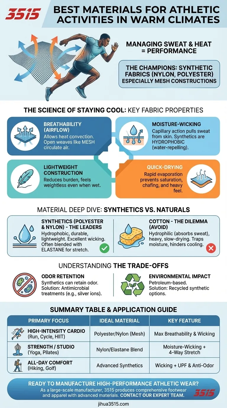 暖かい気候での運動に最適な素材は何ですか？吸湿速乾性のある生地で涼しく過ごしましょう ビジュアルガイド