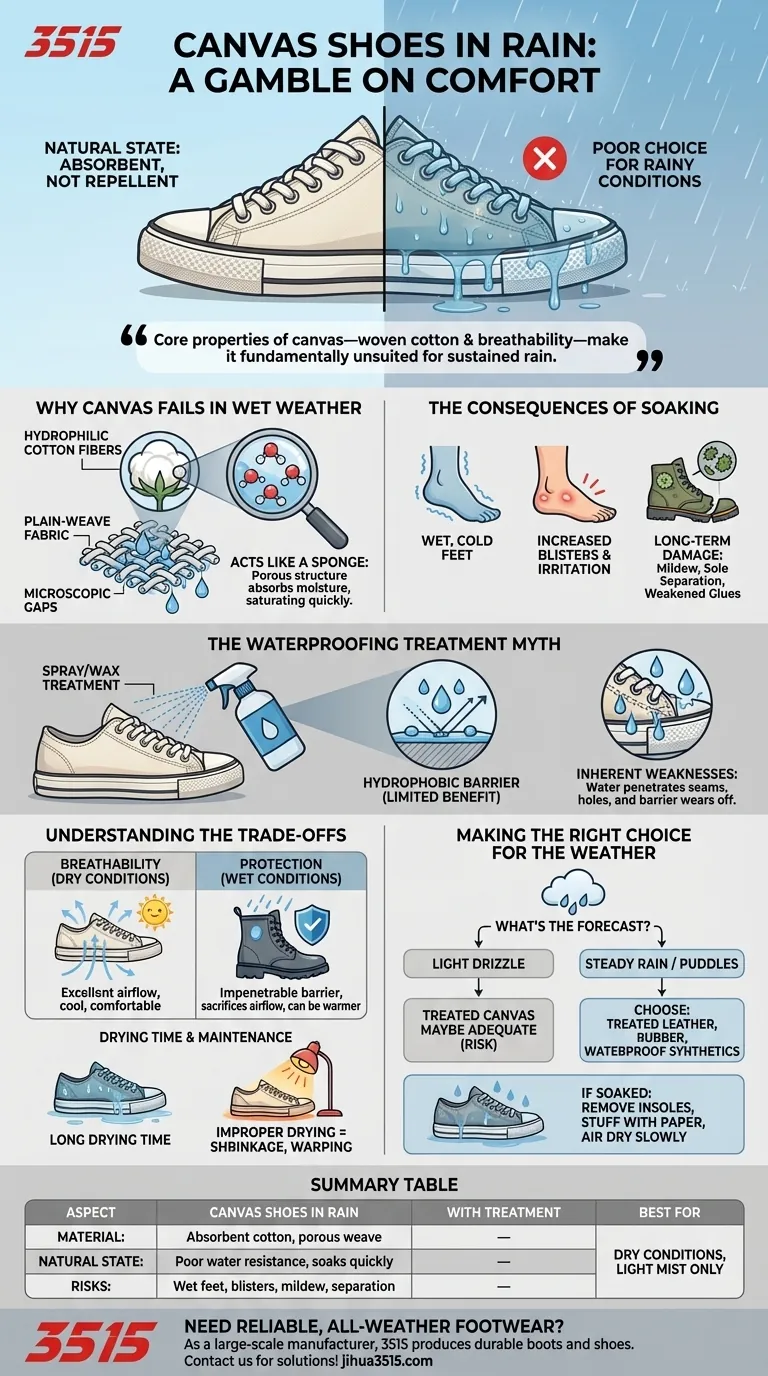 Peut-on porter des chaussures en toile par temps de pluie ? La vérité sur la résistance à l'eau Guide Visuel