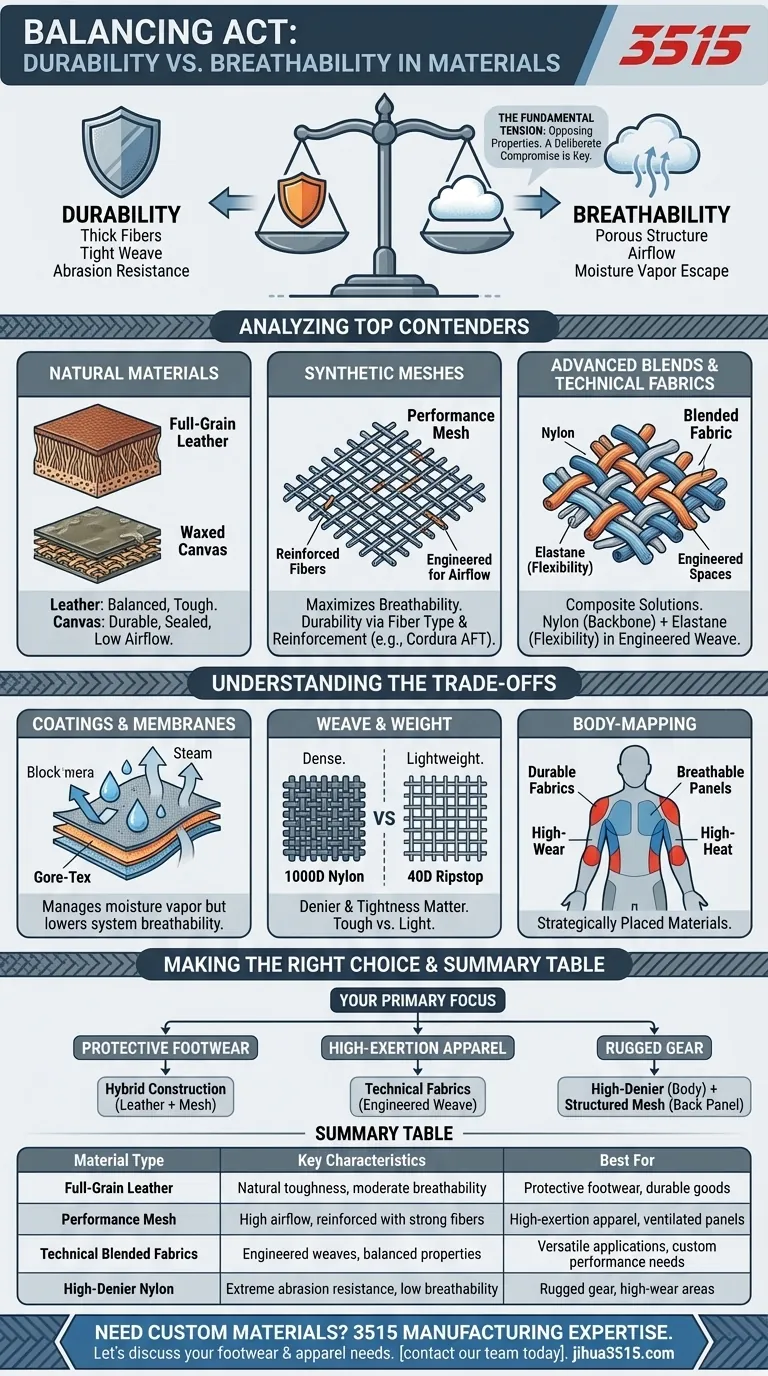 Quels matériaux combinent durabilité et respirabilité ? Trouvez l'équilibre parfait pour votre produit Guide Visuel