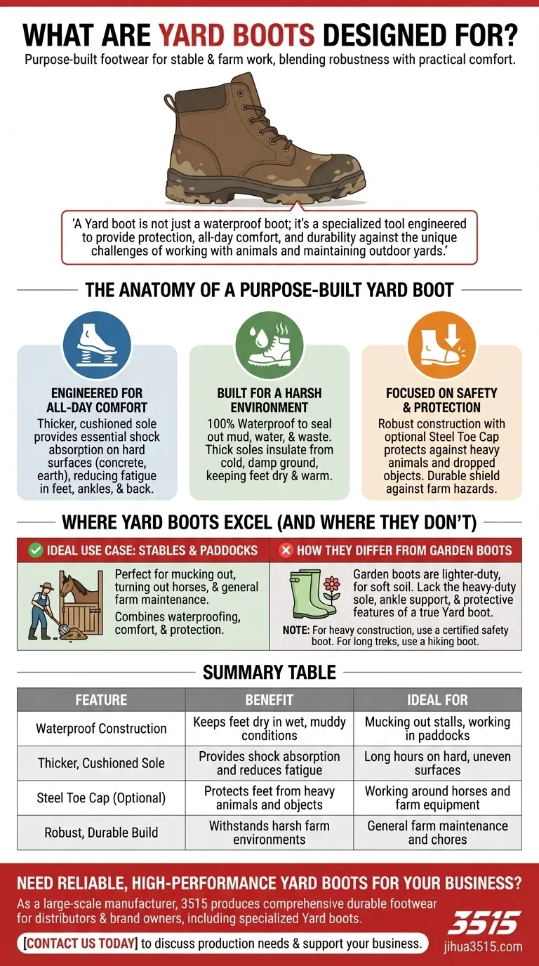 À quoi servent les bottes de Yard ? Chaussures spécialisées pour le travail à l'écurie et à la ferme Guide Visuel