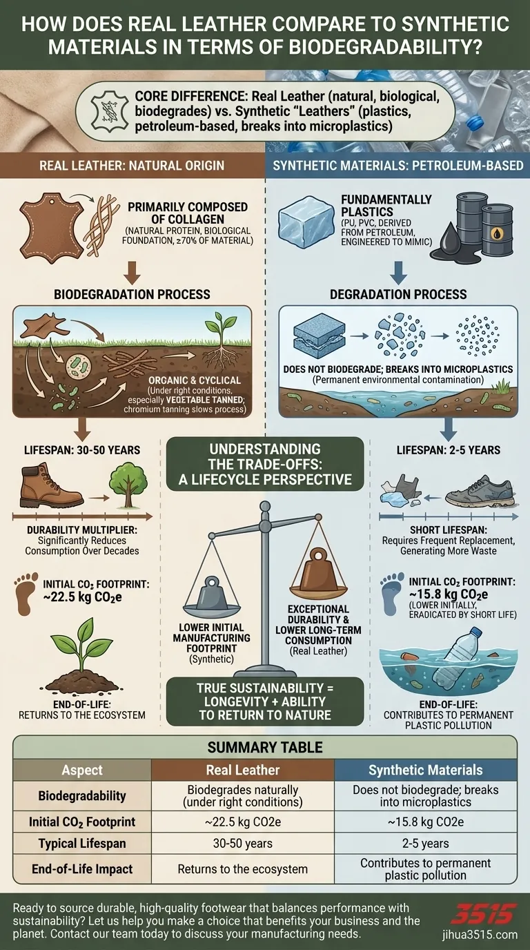 Comment le cuir véritable se compare-t-il aux matériaux synthétiques en termes de biodégradabilité ? Un guide pour le choix de matériaux durables Guide Visuel
