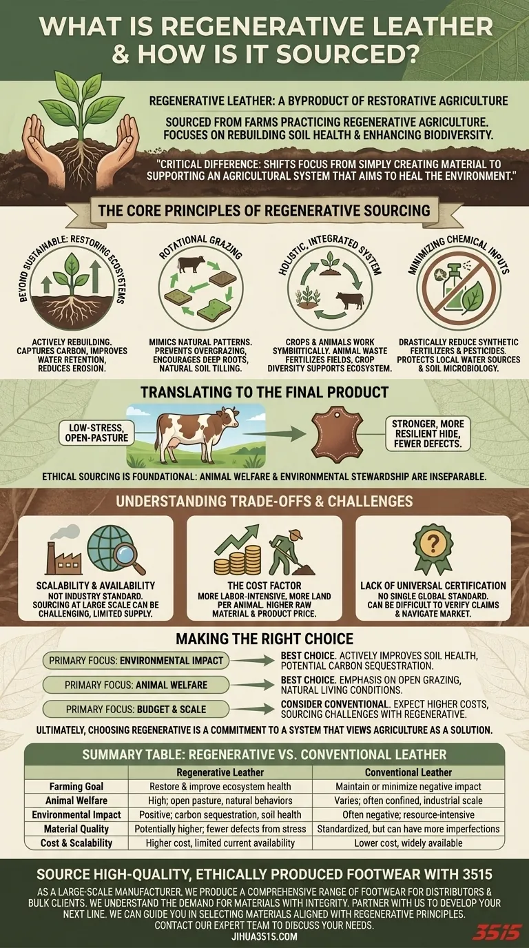 ¿Qué es el cuero regenerativo y cómo se obtiene? Una guía para la obtención de materiales conscientes con el medio ambiente Guía Visual