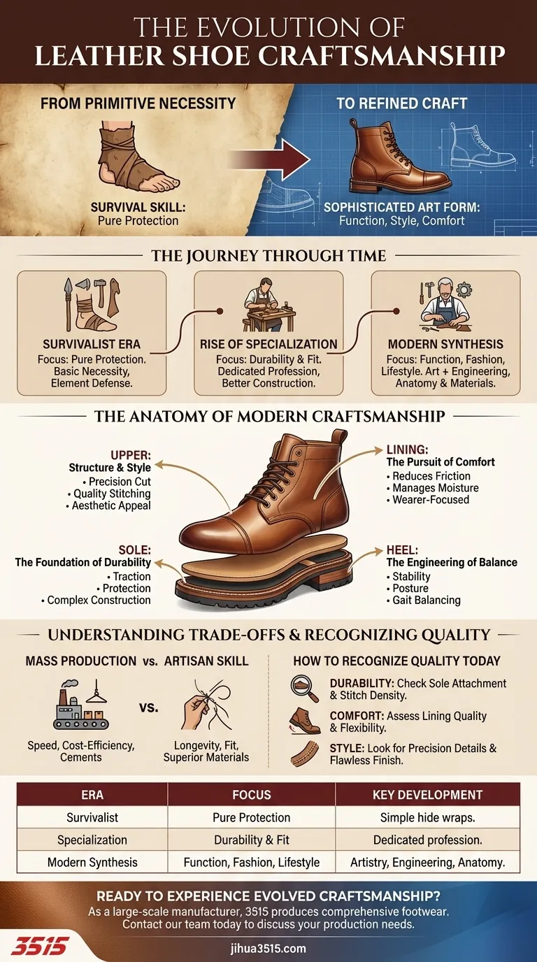 ¿Cómo ha evolucionado la artesanía del calzado de cuero a lo largo del tiempo? De la supervivencia al arte sofisticado Guía Visual