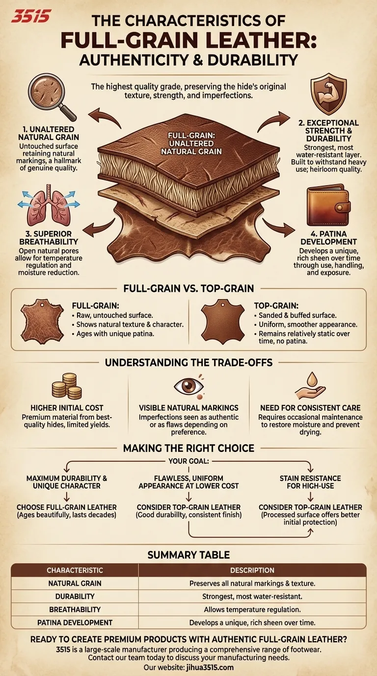 Quelles sont les caractéristiques du cuir pleine fleur ? La marque d'une qualité authentique et durable Guide Visuel