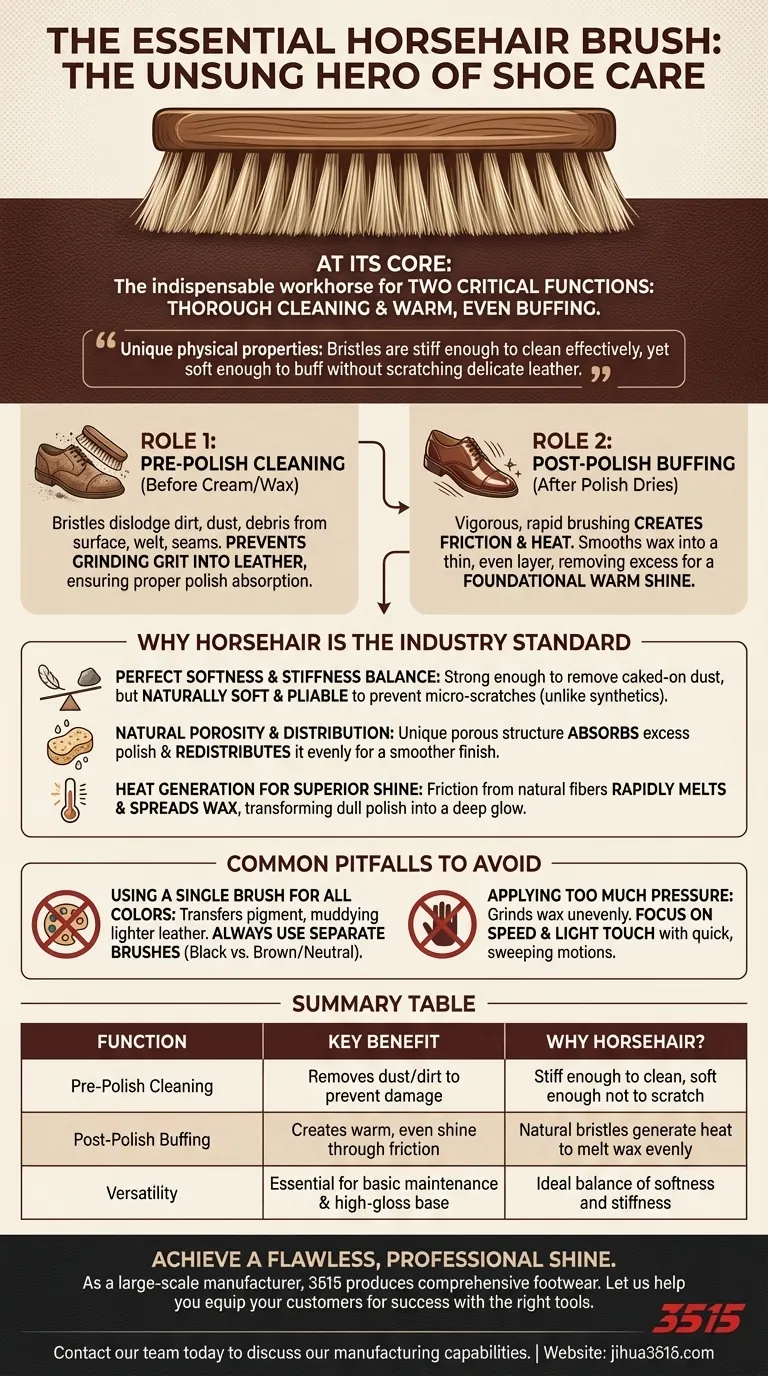 ¿Cuál es el propósito de usar un cepillo de cerdas de caballo en la limpieza de zapatos? Desbloquea un brillo profesional Guía Visual