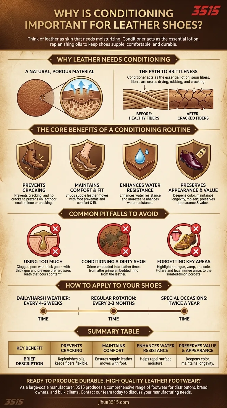 Pourquoi le conditionnement est-il important pour les chaussures en cuir ? Prévenir les craquelures et prolonger la durée de vie des chaussures Guide Visuel