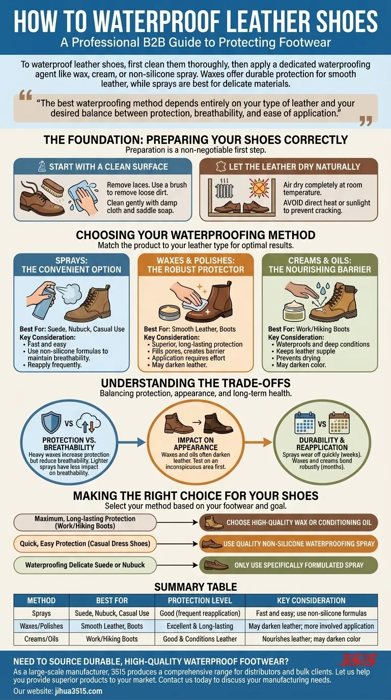 Как водонепроницаемы кожаную обувь? Выберите правильный метод для максимальной защиты Визуальное руководство