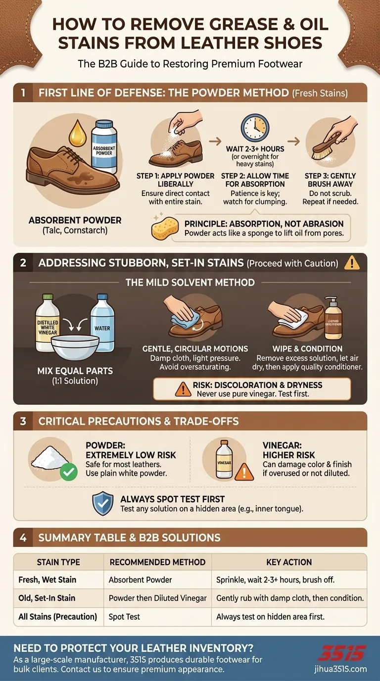 Comment enlever les taches de graisse et d'huile sur des chaussures en cuir ? Un guide étape par étape pour la restauration Guide Visuel