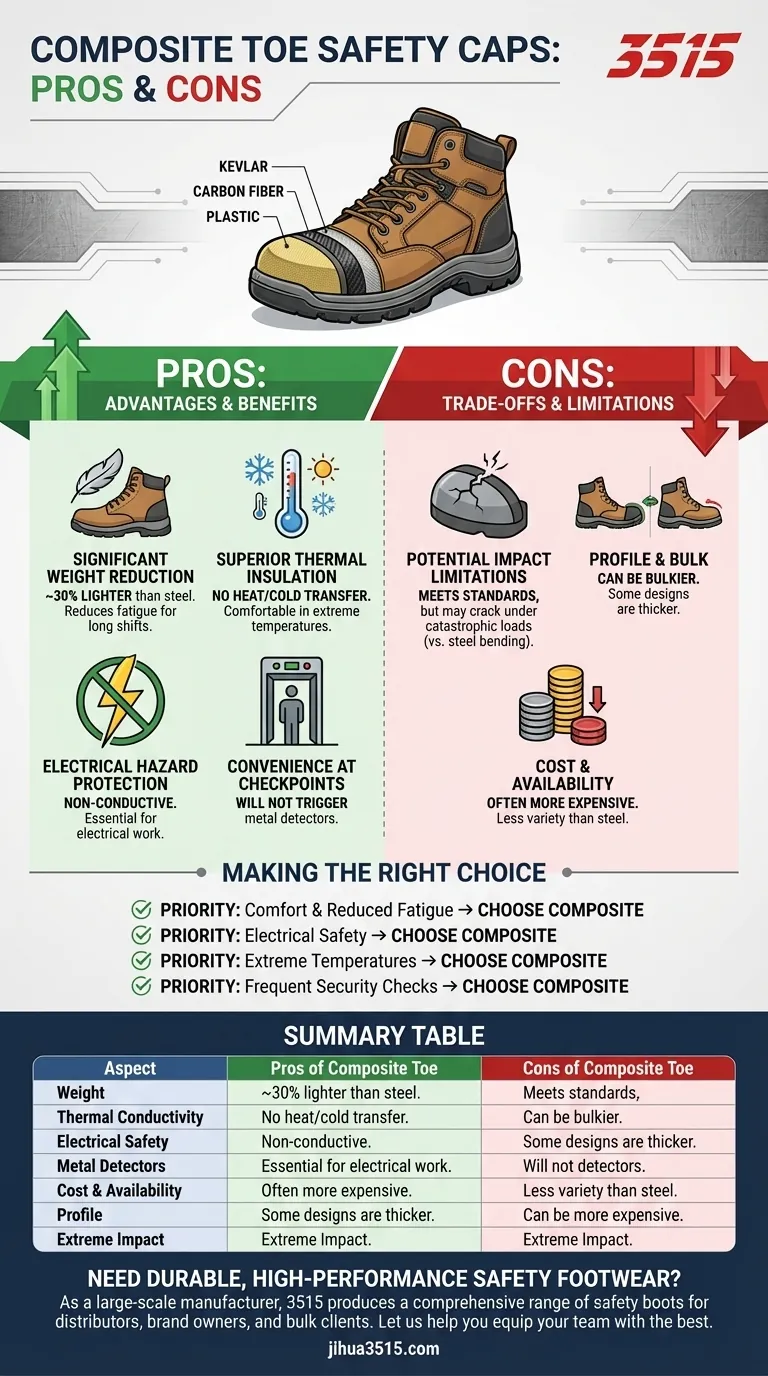복합 토우의 장단점은 무엇인가요? 더 가볍고 안전한 신발 가이드 시각적 가이드