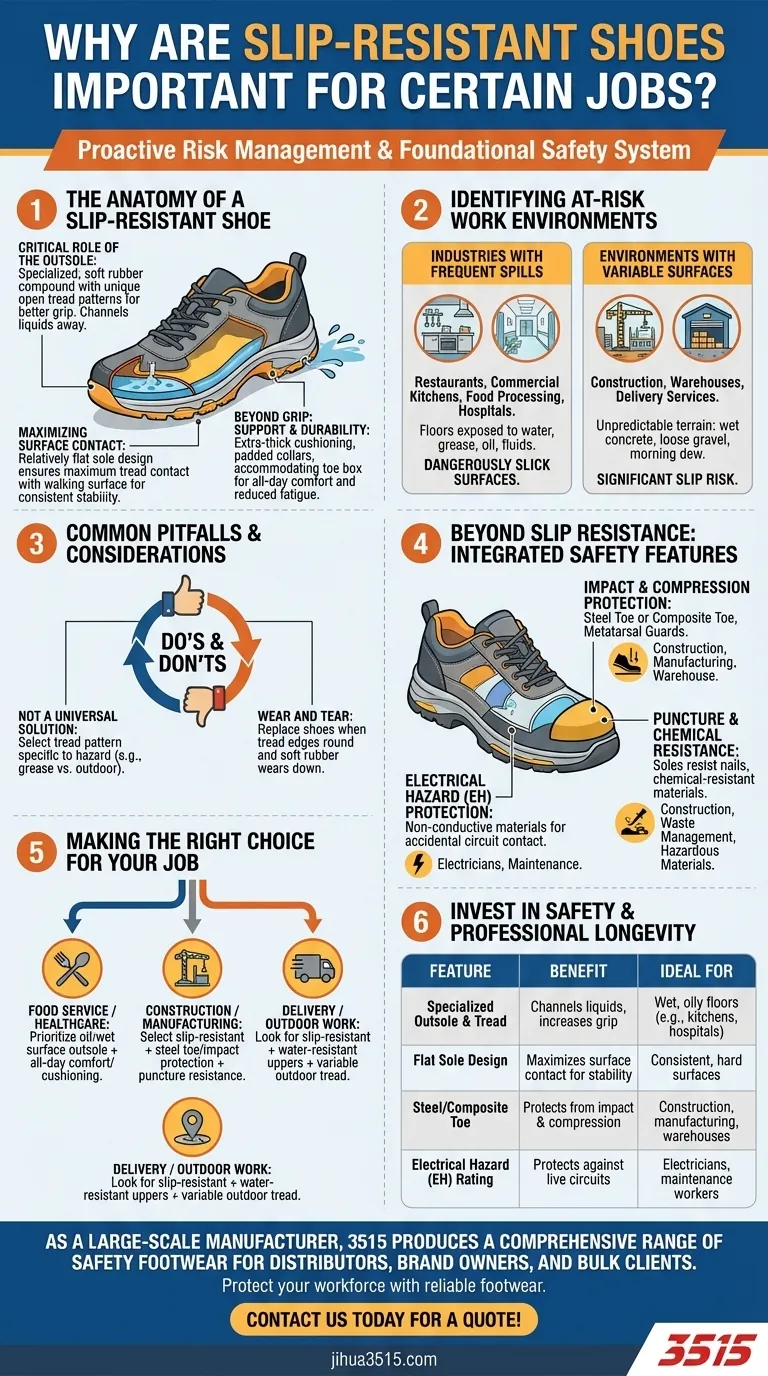 特定の職場で滑り止め靴が重要なのはなぜですか？高額な職場災害を防ぐ ビジュアルガイド