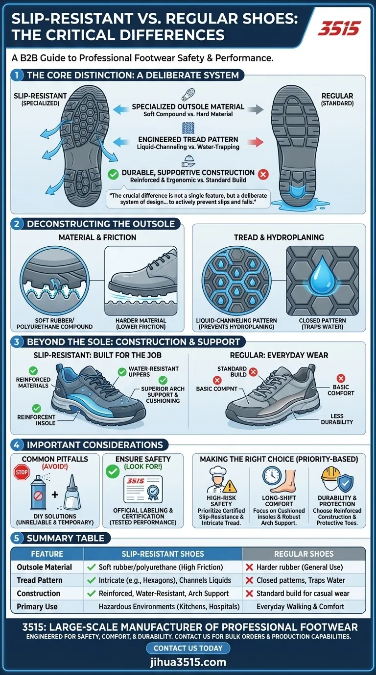 Quels sont les principaux facteurs qui distinguent les chaussures antidérapantes des chaussures ordinaires ? Explication des caractéristiques de sécurité essentielles Guide Visuel