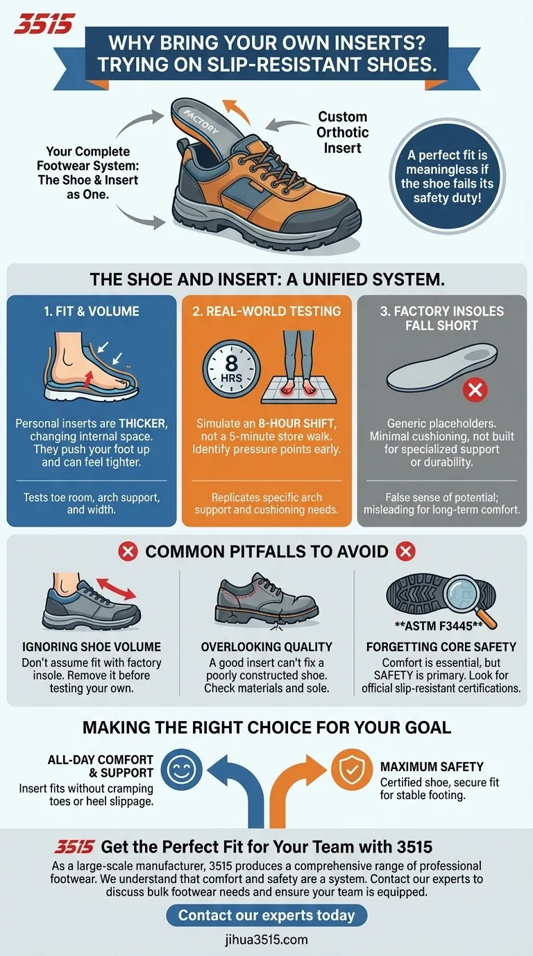 Warum eigene Einlegesohlen beim Anprobieren von rutschfesten Schuhen mitbringen? Sorgen Sie für eine perfekte Passform für Ihren Arbeitstag Visuelle Anleitung