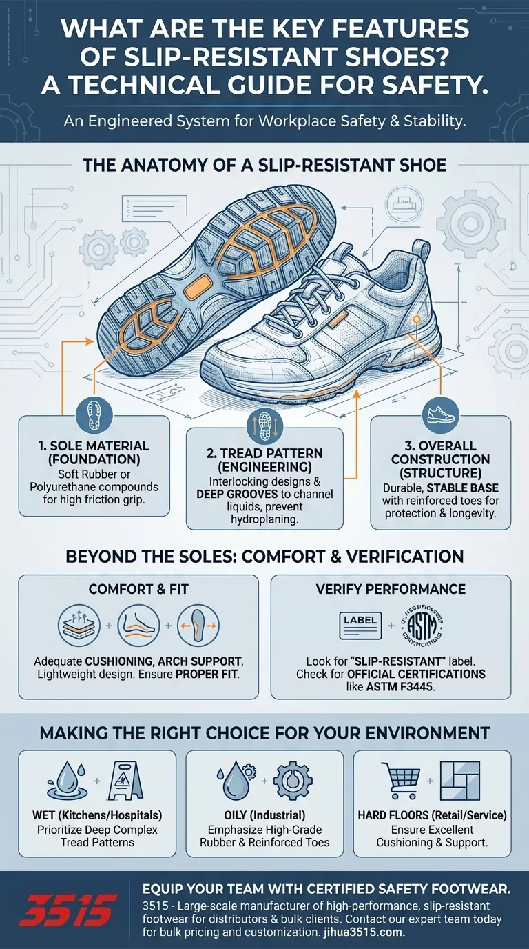 Quali sono le caratteristiche chiave da cercare nelle scarpe antiscivolo? Una guida esperta alla sicurezza sul lavoro Guida Visiva