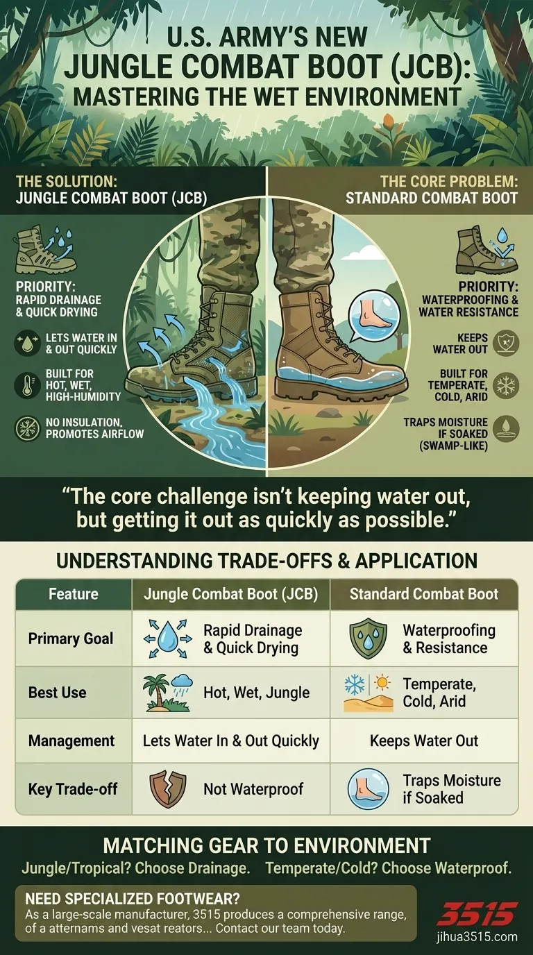 Quelle nouvelle solution de chaussure l'armée a-t-elle développée pour les environnements de jungle ? Découvrez la botte de combat jungle Guide Visuel