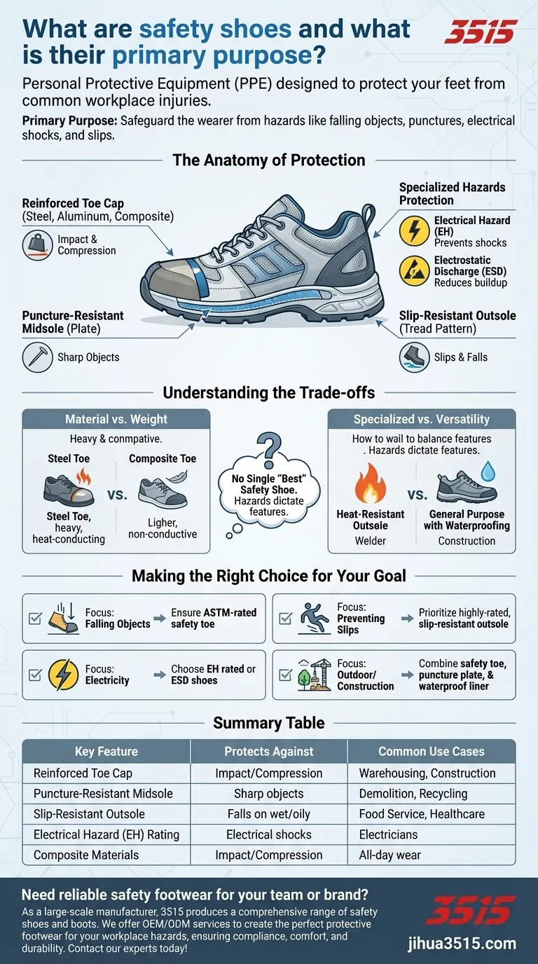 ¿Qué son las botas de seguridad y cuál es su propósito principal? EPP esencial para la protección de los pies en el lugar de trabajo Guía Visual