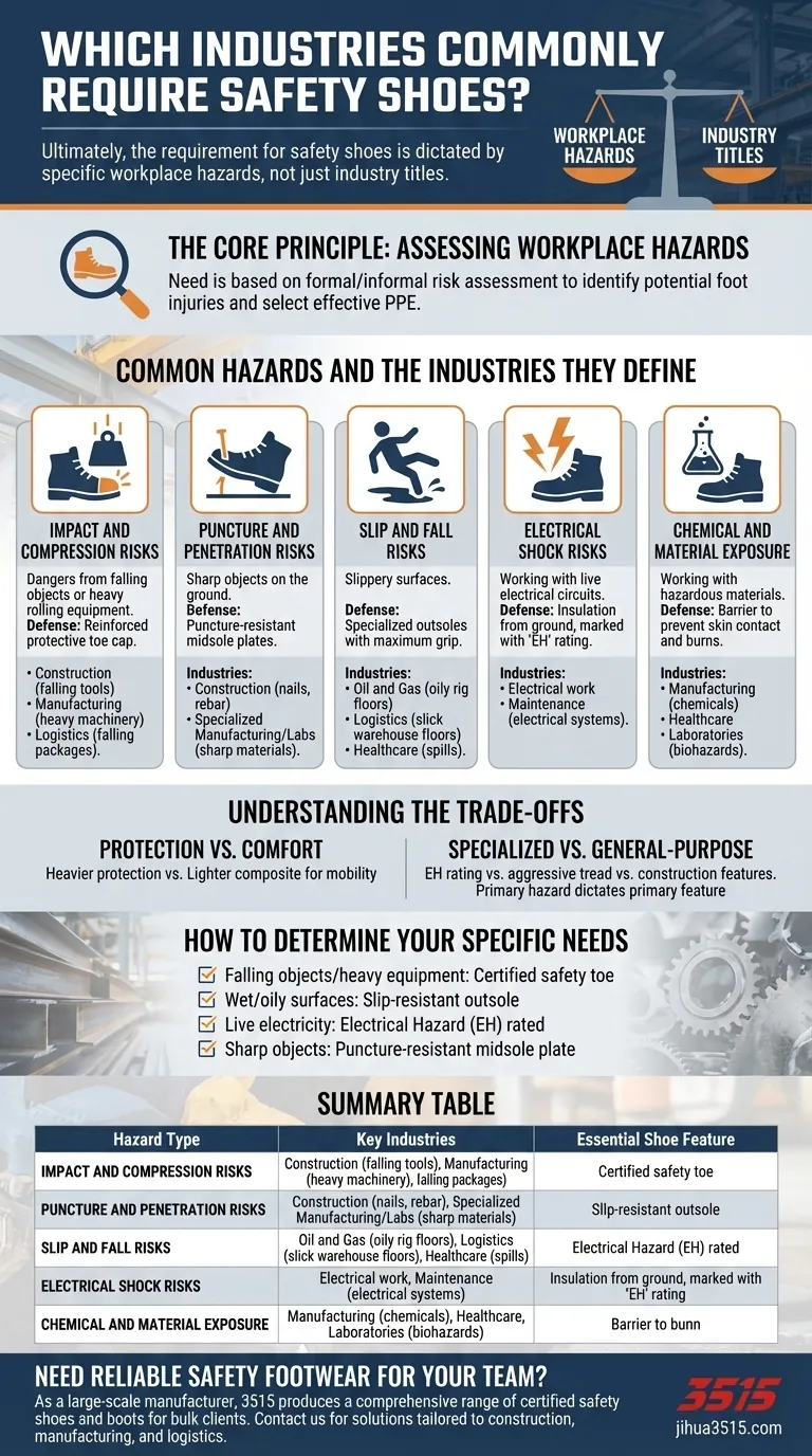 Quali settori richiedono comunemente scarpe antinfortunistiche? Una guida alla protezione dei piedi sul posto di lavoro Guida Visiva
