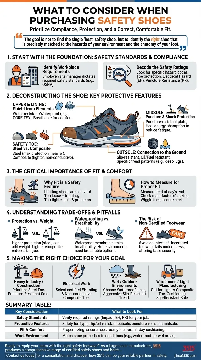 Worauf ist beim Kauf von Sicherheitsschuhen zu achten? Finden Sie die perfekte Passform für die Gefahren an Ihrem Arbeitsplatz Visuelle Anleitung