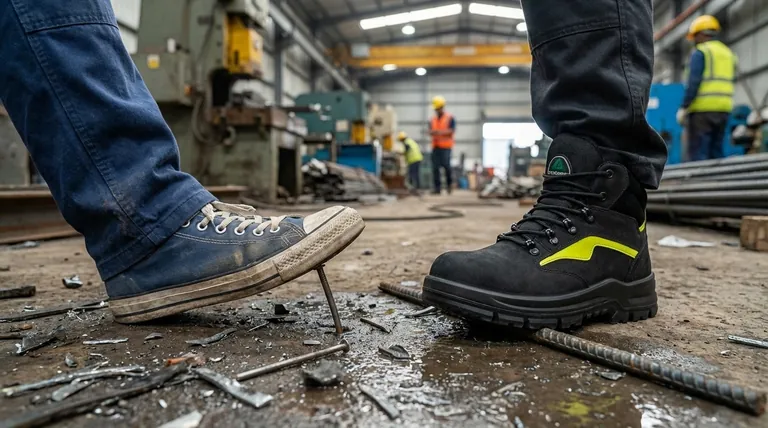 ¿Por qué los trabajadores deben evitar el calzado de uso diario en situaciones laborales de alto riesgo? Garantice una protección adecuada para los pies