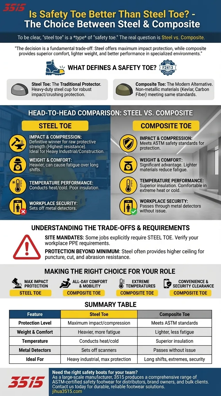 Is safety toe better than steel toe? A Guide to Choosing the Right Protection Visual Guide
