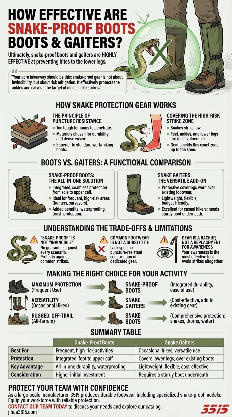 Quelle est l'efficacité des bottes et guêtres anti-serpent ? Protection essentielle pour vos aventures en plein air Guide Visuel