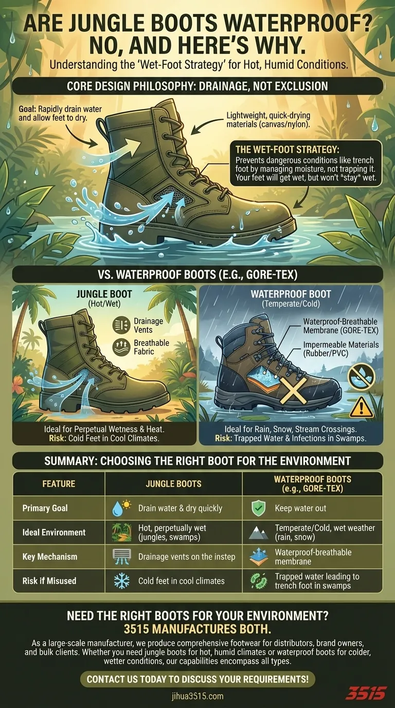 Les bottes de jungle sont-elles imperméables ? Non, et voici pourquoi c'est une caractéristique de conception brillante. Guide Visuel