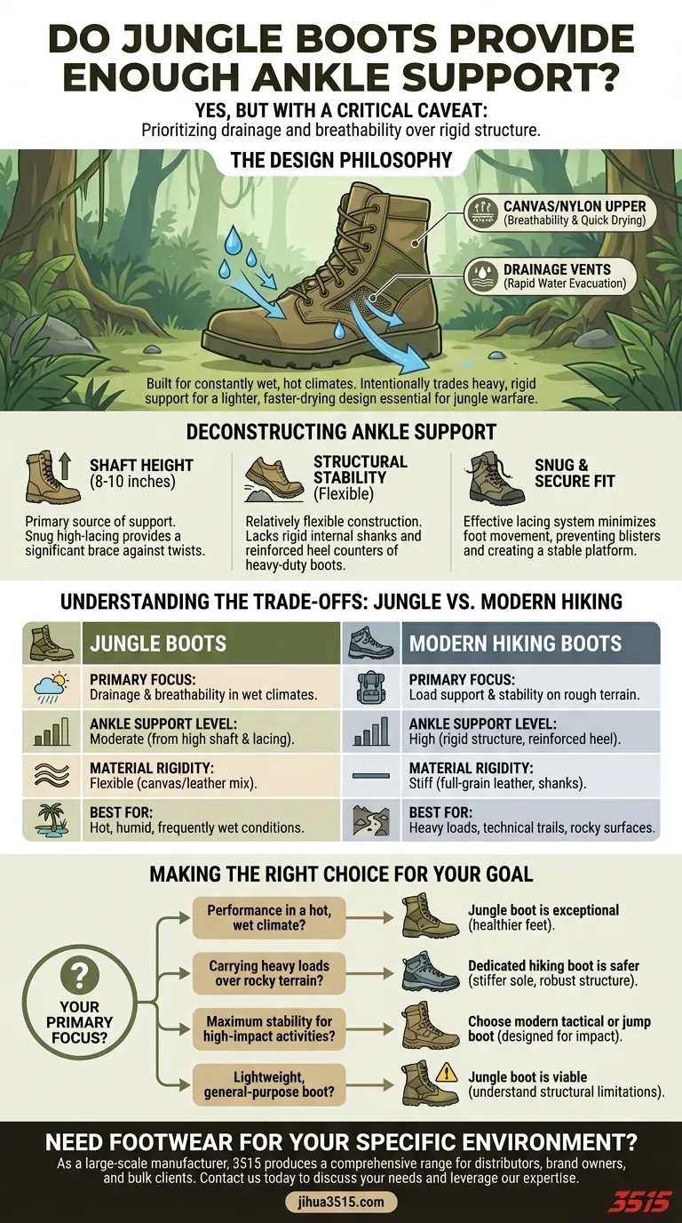 Les bottes de jungle offrent-elles un soutien suffisant de la cheville ? Comprendre les compromis pour les climats chauds et humides Guide Visuel