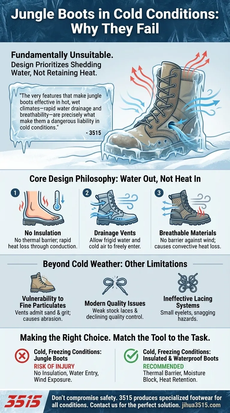 Quelles sont les limites des bottes de jungle dans des conditions froides ? Un décalage dangereux pour le temps froid Guide Visuel