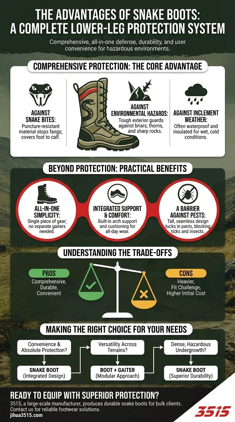 Quels sont les avantages des bottes anti-serpent ? Protection inégalée des membres inférieurs tout-en-un Guide Visuel