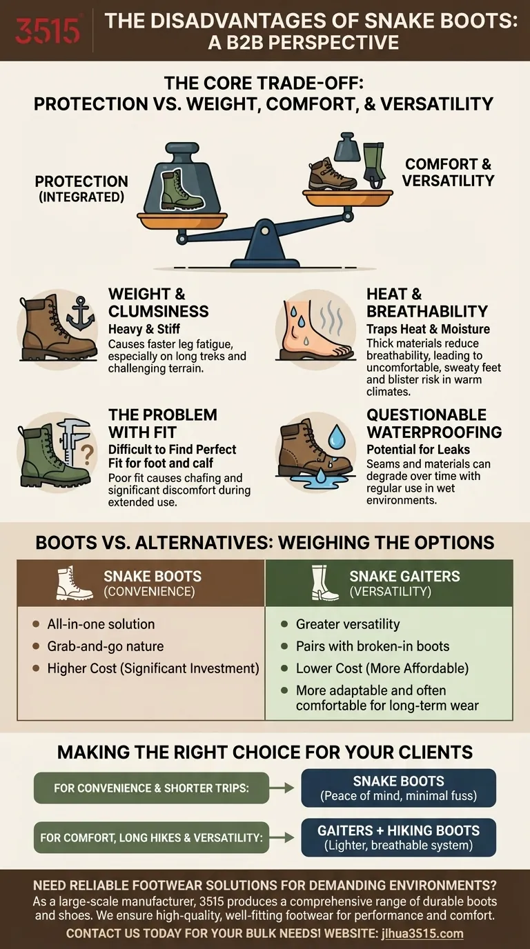 Quels sont les inconvénients des bottes anti-serpent ? Lourdes, coûteuses et difficiles à ajuster Guide Visuel