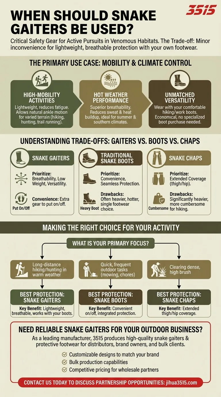 ¿Cuándo se deben usar las polainas para serpientes? La guía definitiva de protección ligera contra serpientes Guía Visual