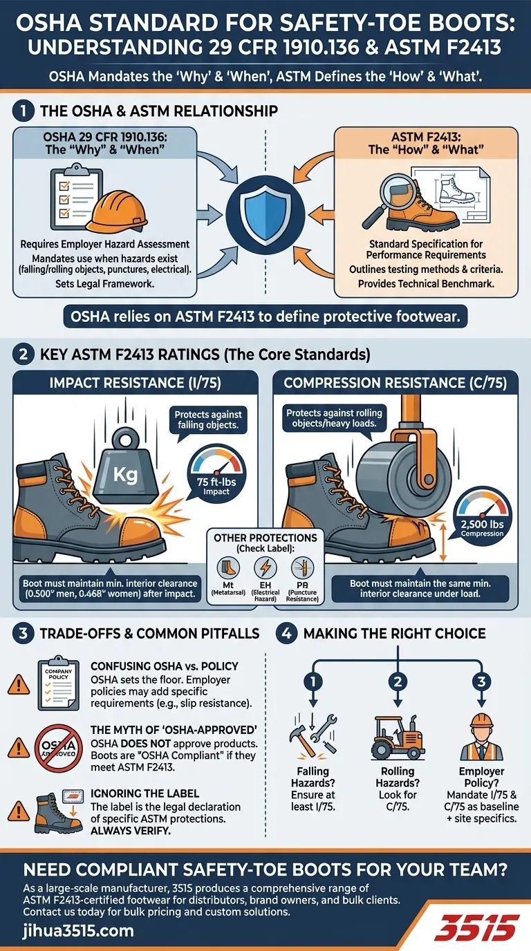 안전 토 부츠에 대한 OSHA 표준은 무엇인가요? 규정 준수 및 작업자 보호 보장 시각적 가이드