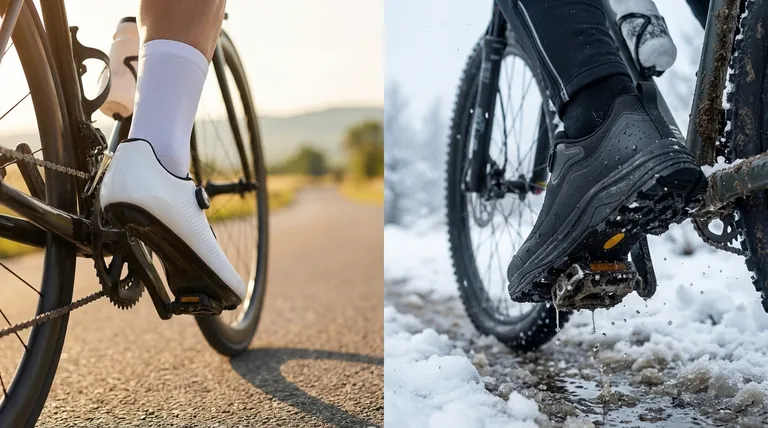 Quelle est la différence d'efficacité de pédalage entre les bottes d'hiver et les chaussures d'été à semelle rigide ? Maximisez votre confort lors de vos sorties hivernales
