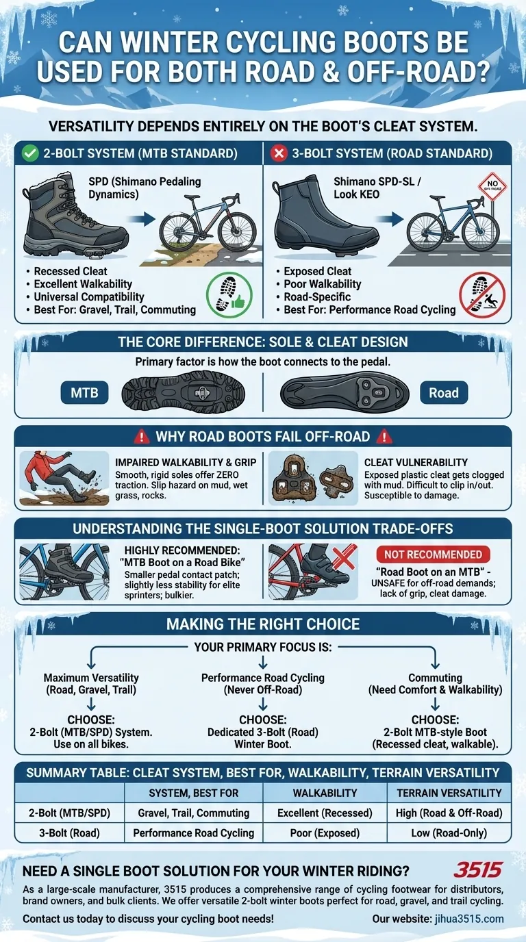 Les bottes de cyclisme d'hiver peuvent-elles être utilisées pour le cyclisme sur route et hors route ? La clé est le système de taquet Guide Visuel