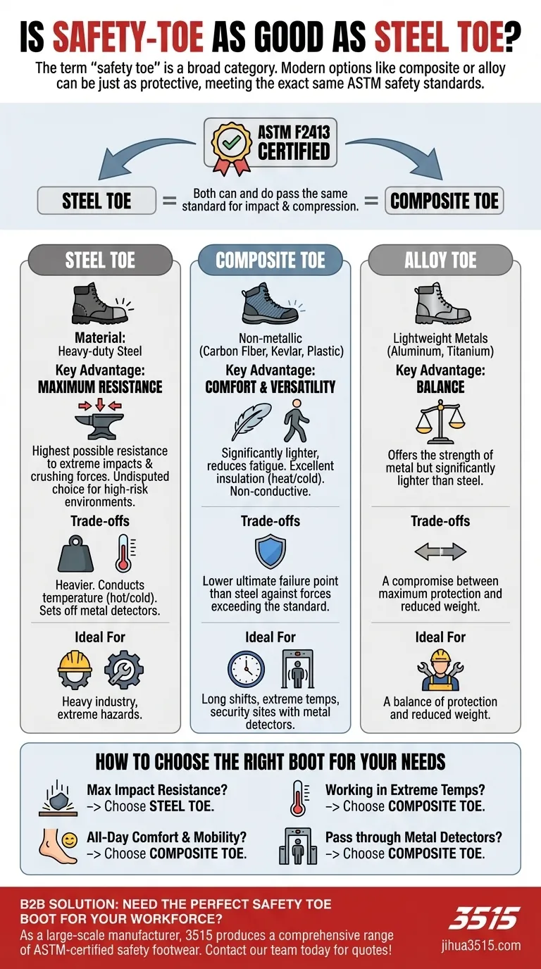 안전 토우는 강철 토우만큼 좋은가요? 직업에 맞는 보호 장비를 선택하세요 시각적 가이드
