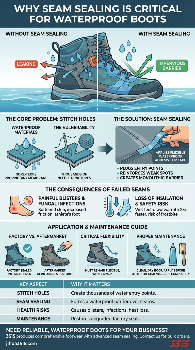 Pourquoi le scellement des coutures est-il important pour les bottes imperméables ? La clé d'une protection véritablement imperméable Guide Visuel