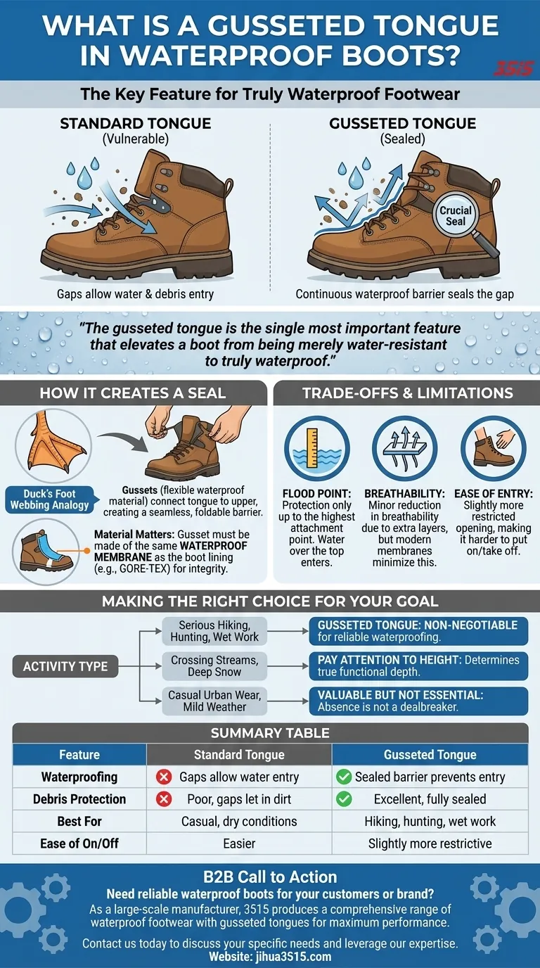 Qu'est-ce qu'une languette à soufflet dans les bottes imperméables ? La clé d'une protection totale contre l'eau et les débris Guide Visuel