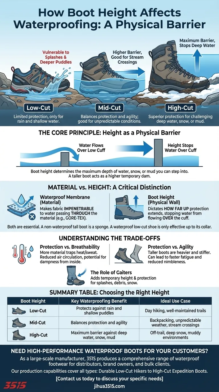 Comment la hauteur de la botte affecte-t-elle l'imperméabilité ? Choisissez la bonne hauteur pour une protection ultime Guide Visuel