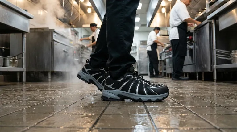 職場で滑りにくい作業靴が重要なのはなぜですか?高額な転倒事故を防ぐ