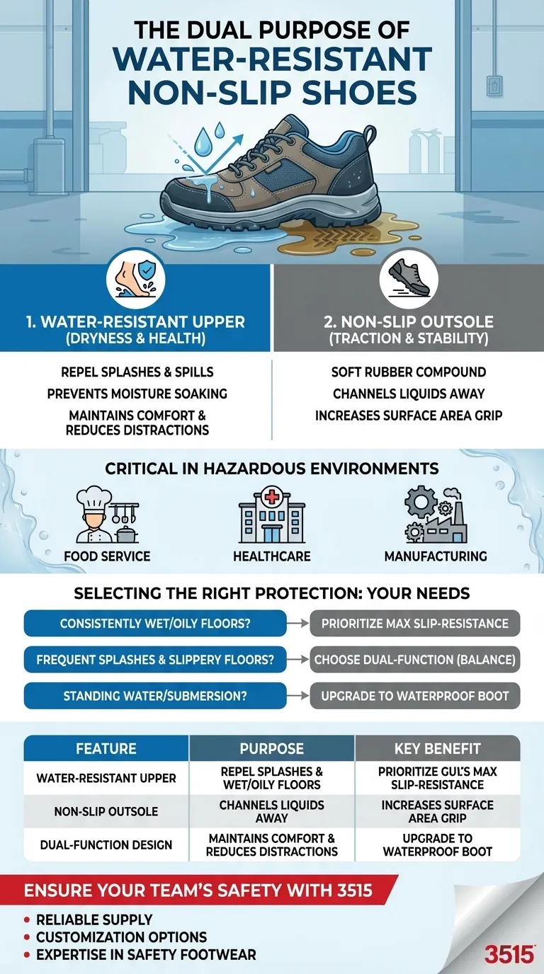 Quel est le but des chaussures antidérapantes et résistantes à l'eau ? Obtenez une double protection pour la sécurité au travail Guide Visuel