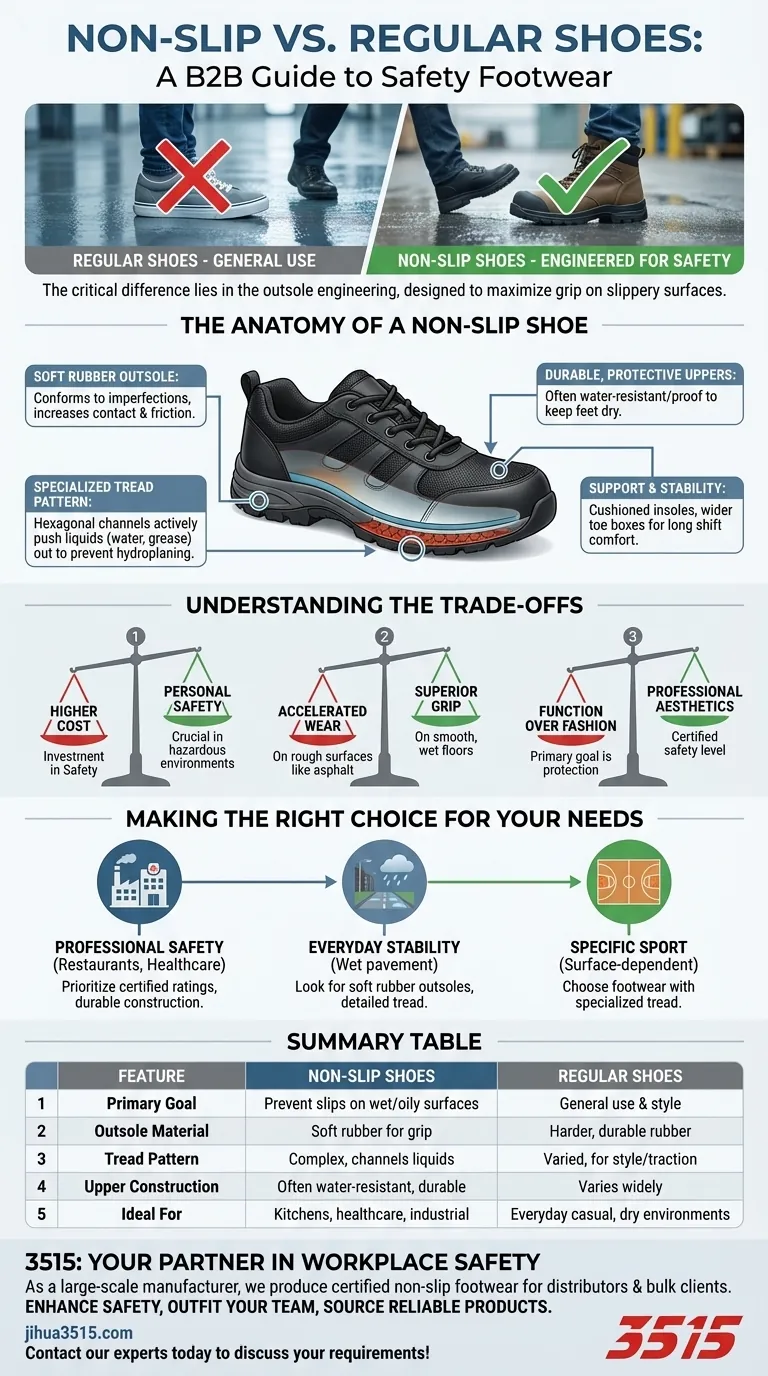 Quali sono le differenze tra scarpe antiscivolo e scarpe normali? Migliora la sicurezza e la stabilità sul posto di lavoro Guida Visiva