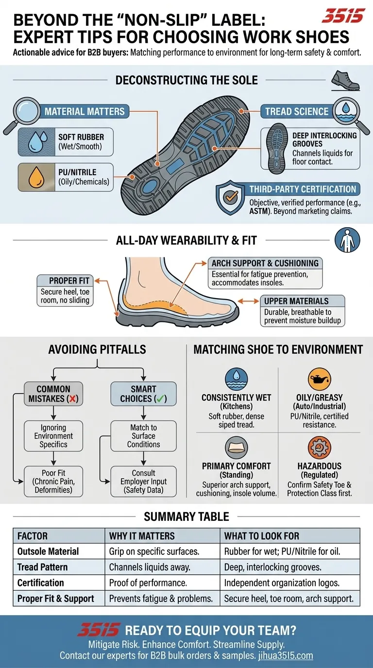 What additional tips should be followed when choosing non-slip work shoes? A Pro's Guide to Maximum Safety & Comfort Visual Guide