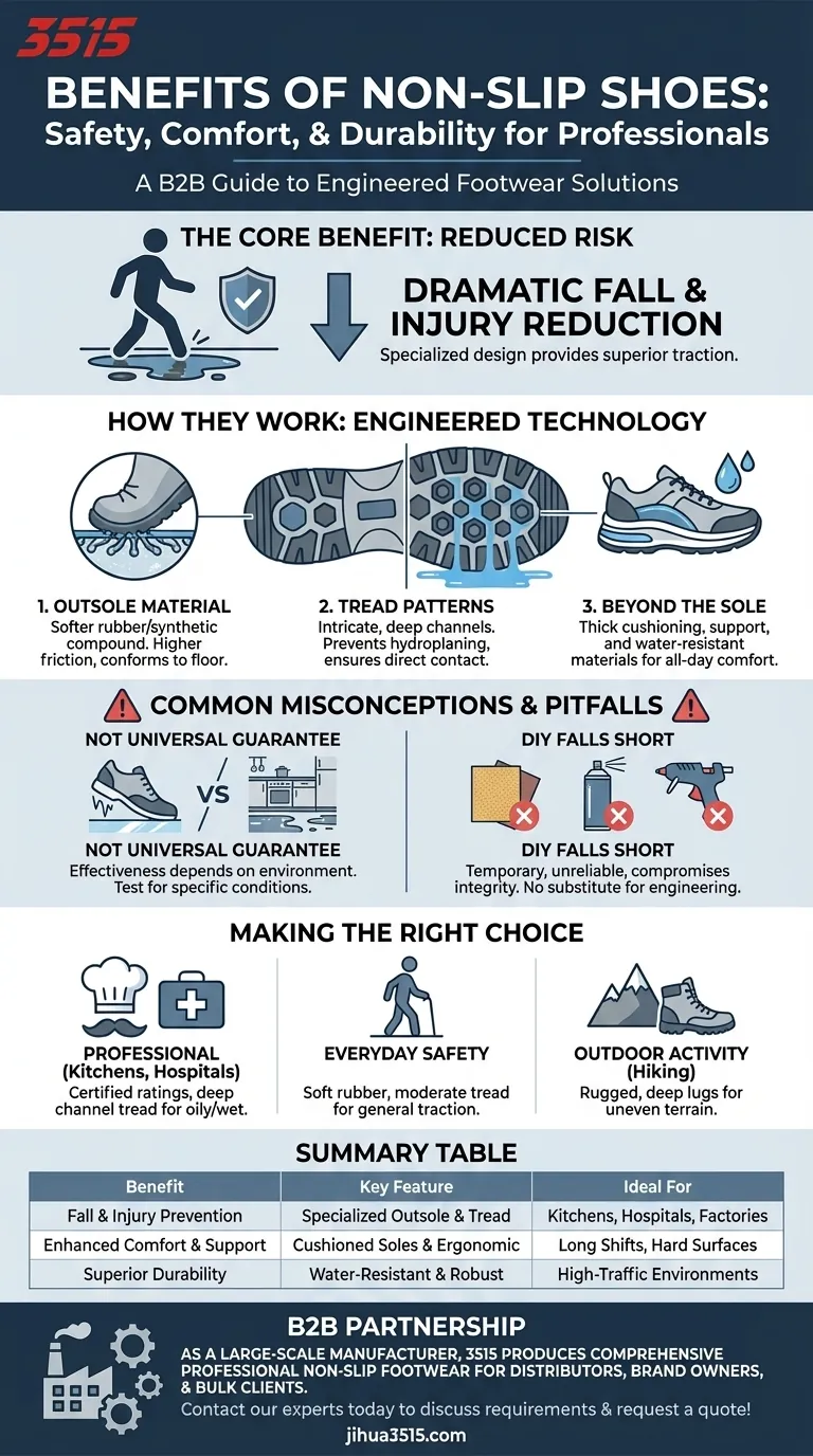 What are the benefits of non-slip shoes? Enhance Safety and Comfort for Your Workforce Visual Guide