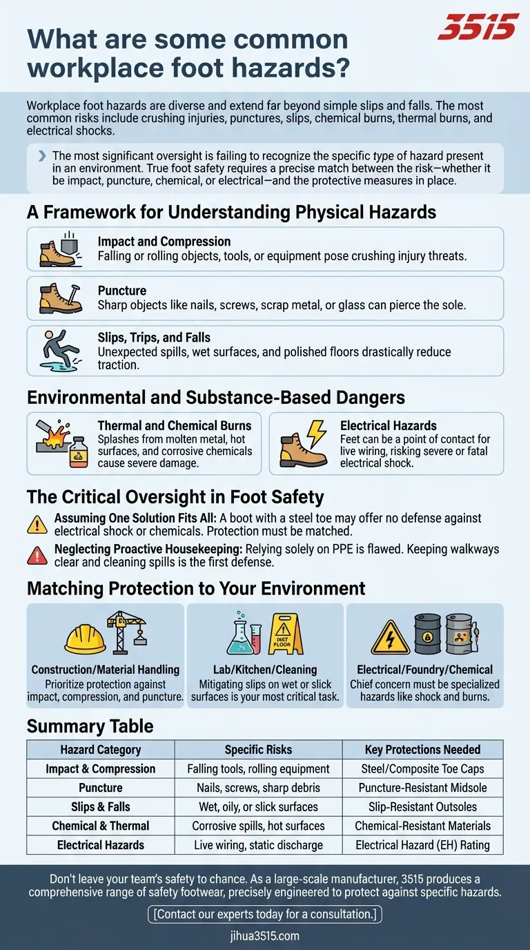 ما هي المخاطر الشائعة التي تهدد أقدام العاملين في مكان العمل؟ دليل للحماية الفعالة للقدم دليل مرئي