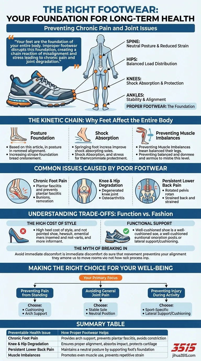 Quali problemi di salute a lungo termine possono essere prevenuti con le calzature giuste? Proteggi le tue articolazioni e la tua mobilità Guida Visiva