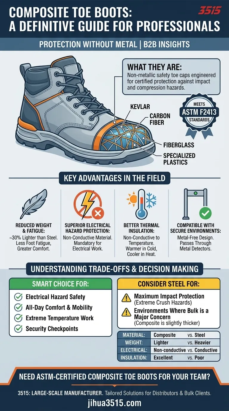 Que sont les bottes à embout composite ? Un guide des chaussures de sécurité légères et non métalliques Guide Visuel