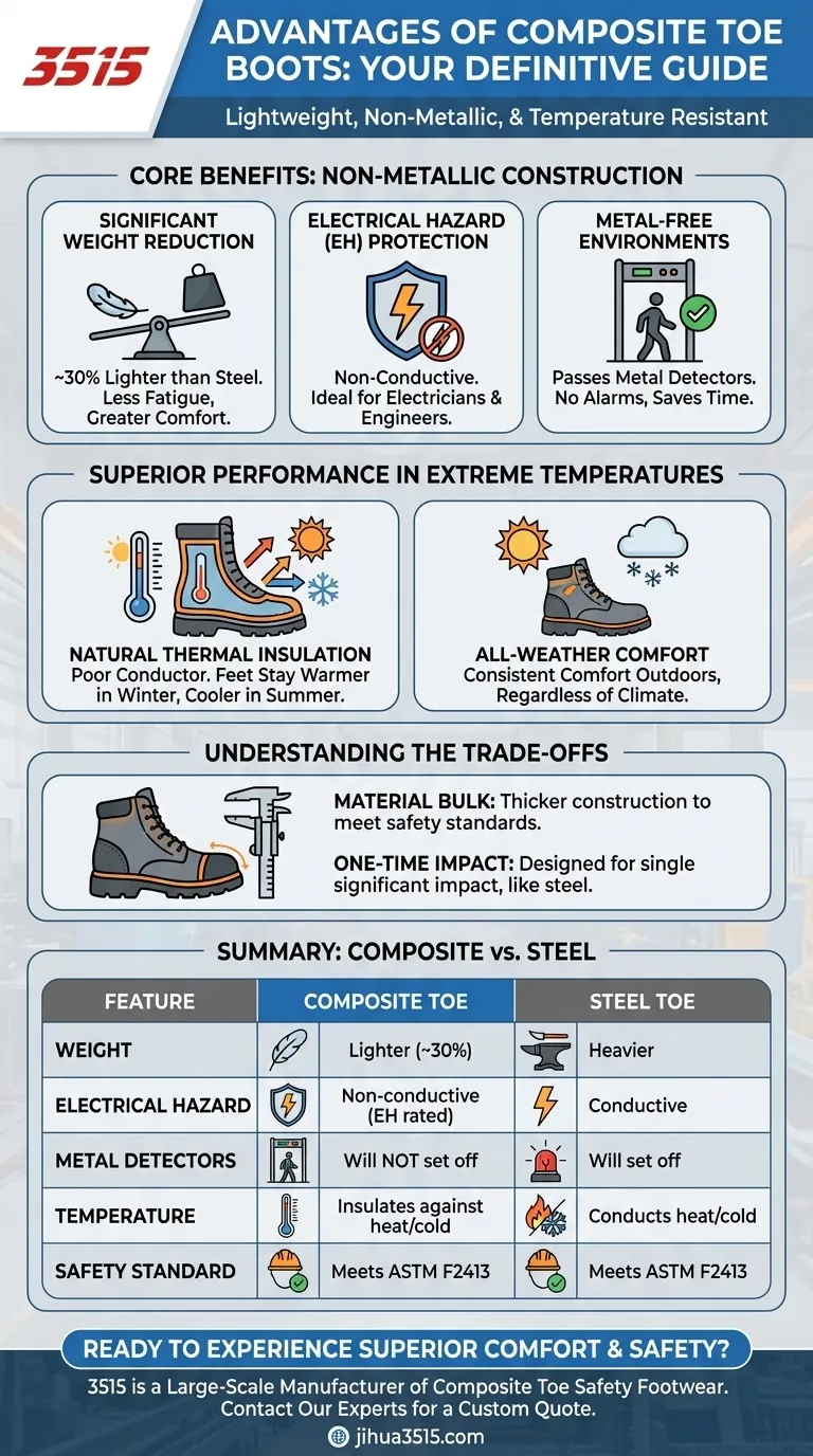 Quels sont les avantages des bottes à embout composite ? Légèreté, non-conductivité et confort toutes saisons Guide Visuel